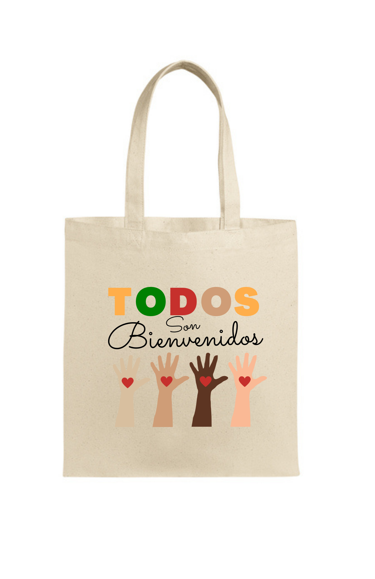 SPANISH - Tote Bags (BLACK OR NATURAL) - Todos Son Bienvenidos