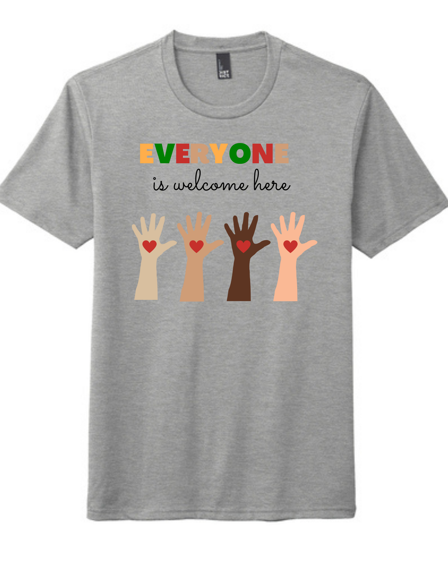 ADULT Short Sleeve Shirt (GREY FROST)- Everyone Is Welcome Here