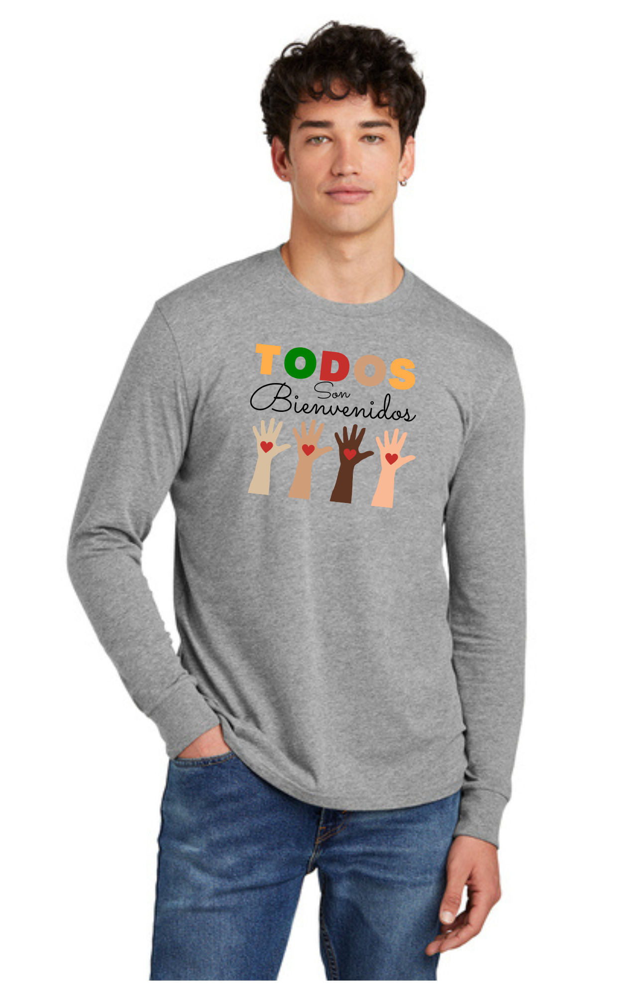 SPANISH - ADULT Long Sleeve Shirt (ALL COLORS) - Todos Son Bienvenidos