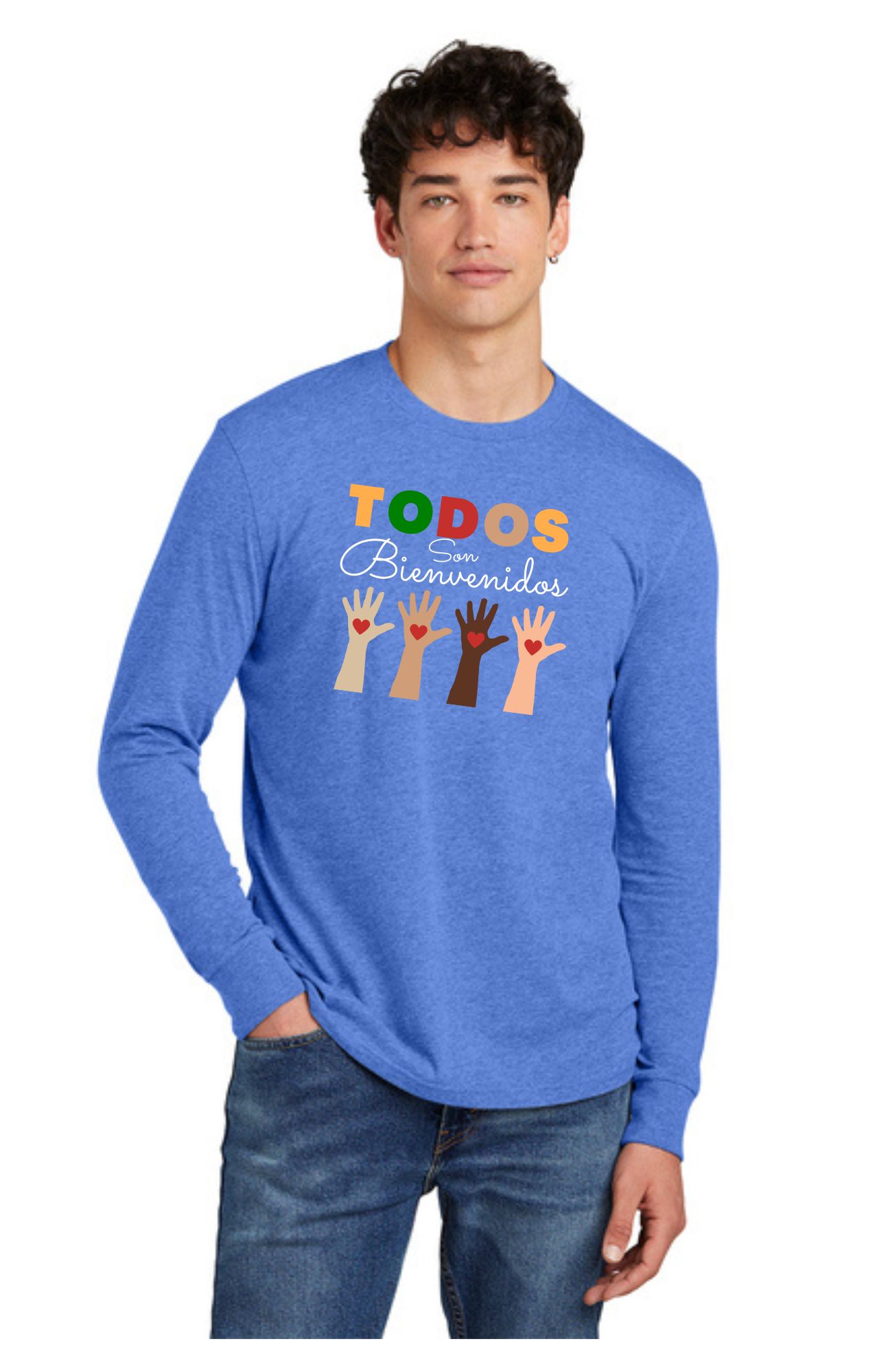 SPANISH - ADULT Long Sleeve Shirt (ALL COLORS) - Todos Son Bienvenidos
